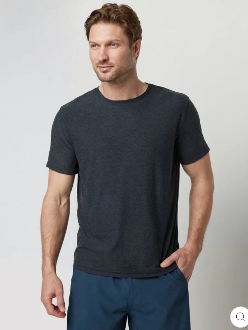 VUORI STRATO TECH TEE - CHARCOAL HEATHER XS